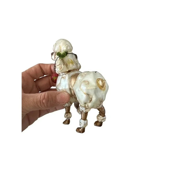 Vintage Hand Blown Glass French‎ Poodle Dog Christmas Holiday Ornament - Picture 2 of 4